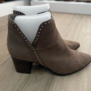 Sole Society Studded Taupe Ankle Boots